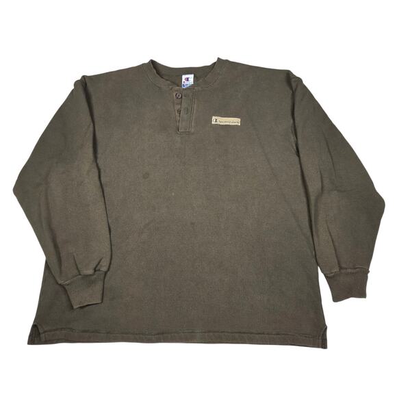 Champion Vintage Sweatshirt Two Button Pullover Henley Mens Size 2XL Made In USA - Picture 1 of 10